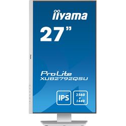 iiyama ProLite monitor XUB2792QSU-W5 27" IPS, 2560x1440, FreeSync, 3-side borderless, White, HDMI, Display Port, USB Hub, Height Adjustable thumbnail 1