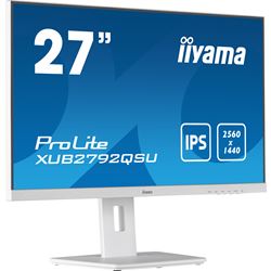 iiyama ProLite monitor XUB2792QSU-W5 27" IPS, 2560x1440, FreeSync, 3-side borderless, White, HDMI, Display Port, USB Hub, Height Adjustable thumbnail 2