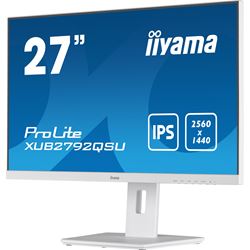 iiyama ProLite monitor XUB2792QSU-W5 27" IPS, 2560x1440, FreeSync, 3-side borderless, White, HDMI, Display Port, USB Hub, Height Adjustable thumbnail 4
