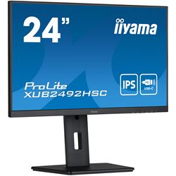 iiyama ProLite monitor XUB2492HSC-B5 24" IPS, Height Adjustable, 3-side borderless design, USB-C, flicker free blue light reducer thumbnail 2
