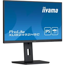 iiyama ProLite monitor XUB2492HSC-B5 24" IPS, Height Adjustable, 3-side borderless design, USB-C, flicker free blue light reducer thumbnail 3
