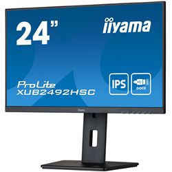 iiyama ProLite monitor XUB2492HSC-B5 24" IPS, Height Adjustable, 3-side borderless design, USB-C, flicker free blue light reducer thumbnail 4