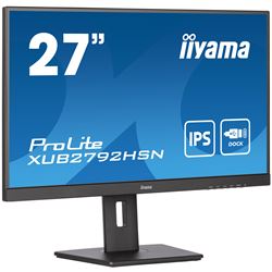 iiyama ProLite Monitor XUB2792HSN-B5 27", Black, Height Adjustable, IPS Panel, USB-C connection, Daisy chain thumbnail 3
