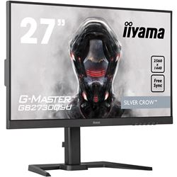 iiyama G-Master Silver Crow gaming monitor GB2730QSU-B5  27" Black, 2560 x 1440, 75hz, 1ms, FreeSync, HDMI, Display Port, USB Hub, Height Adjustable thumbnail 2