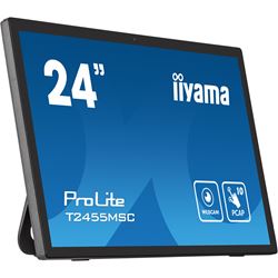 iiyama ProLite monitor T2455MSC-B1 24" Black, IPS, Projective Capacitive 10pt touch, HDMI, Display Port, edge-to-edge glass, anti fingerprint coating, integrated webcam & mic thumbnail 2