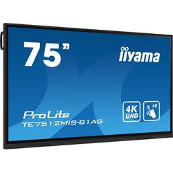 iiyama ProLite monitor TE7512MIS-B1AG 75", 4k UHD, Infrared 40pt touch, Anti-glare coating, IPS, HDMI, features Note, web browser, file manager, cloud drives, iiWare 10 (Android 11 OS) thumbnail 2