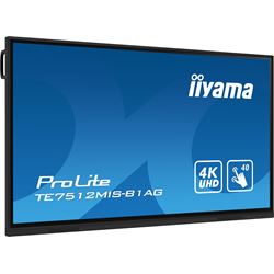 iiyama ProLite monitor TE7512MIS-B1AG 75", 4k UHD, Infrared 40pt touch, Anti-glare coating, IPS, HDMI, features Note, web browser, file manager, cloud drives, iiWare 10 (Android 11 OS) thumbnail 3