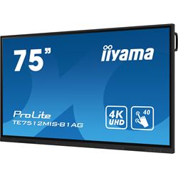iiyama ProLite monitor TE7512MIS-B1AG 75", 4k UHD, Infrared 40pt touch, Anti-glare coating, IPS, HDMI, features Note, web browser, file manager, cloud drives, iiWare 10 (Android 11 OS) thumbnail 4