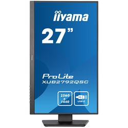 iiyama ProLite monitor XUB2792QSC-B5 27" IPS, 2560x1440, Ultra Slim Bezel, Black, HDMI, Display Port, USB-C Connectivity, Height Adjustable thumbnail 1