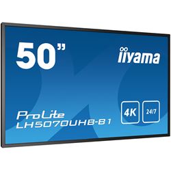 iiyama Prolite monitor LH5070UHB-B1 50" Digital Signage, VA, Slimline, 4K UHD, 700cd/m² brightness, 24/7, Landscape/Portrait, with Android OS thumbnail 2