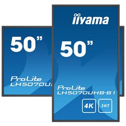 iiyama Prolite monitor LH5070UHB-B1 50" Digital Signage, VA, Slimline, 4K UHD, 700cd/m² brightness, 24/7, Landscape/Portrait, with Android OS thumbnail 3