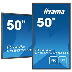iiyama Prolite monitor LH5070UHB-B1 50" Digital Signage, VA, Slimline, 4K UHD, 700cd/m² brightness, 24/7, Landscape/Portrait, with Android OS thumbnail 4