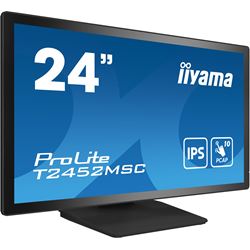 iiyama ProLite monitor T2452MSC-B1 24" Black, IPS, Projective Capacitive 10pt touch, HDMI, Display Port, edge-to-edge glass, anti fingerprint coating thumbnail 1