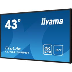 iiyama ProLite monitor LE4341UHS-B1 43", IPS, 4K UHD, 18/7 Hours Operation, 10W Speakers, Media playback, glossy finish thumbnail 3