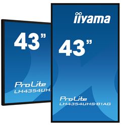 iiyama ProLite monitor LH4354UHS-B1AG 43", Digital Signage, IPS, HDMI, DisplayPort, 4K, 24/7, Landscape/Portrait, Media Player, Intel® SDM slot, Wifi, Anti-Glare thumbnail 4