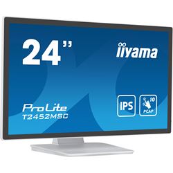 iiyama ProLite monitor T2452MSC-W1 24" White, IPS, Projective Capacitive 10pt touch, HDMI, Display Port, edge-to-edge glass, anti fingerprint coating thumbnail 1