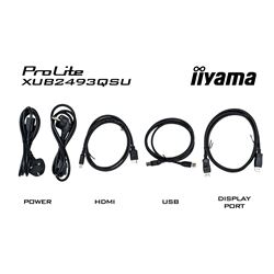 iiyama ProLite XUB2493QSU-B5 24" height adjustable Monitor 2560 x 1440, IPS, Quad HD, Black thumbnail 8