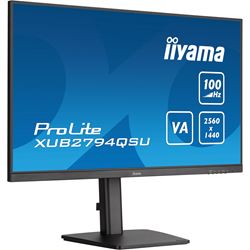 iiyama ProLite XUB2794QSU-B6, 27" WQHD resolution, Height adjustable, Ultra Slim, VA, HDMI, DP, 100hz refresh rate thumbnail 3