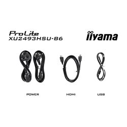 iiyama ProLite monitor XU2493HSU-B6 24", IPS, 100hz, Black, Ultra Slim Bezel, HDMI, DisplayPort, Blue light reducer, Flicker free thumbnail 6