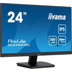 iiyama ProLite monitor XU2493HSU-B6 24", IPS, 100hz, Black, Ultra Slim Bezel, HDMI, DisplayPort, Blue light reducer, Flicker free thumbnail 1