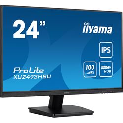 iiyama ProLite monitor XU2493HSU-B6 24", IPS, 100hz, USB Hub, Black, Ultra Slim Bezel, HDMI, DisplayPort, Blue light reducer, Flicker free thumbnail 1