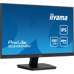 iiyama ProLite monitor XU2493HSU-B6 24", IPS, 100hz, Black, Ultra Slim Bezel, HDMI, DisplayPort, Blue light reducer, Flicker free thumbnail 2