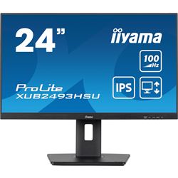 iiyama ProLite monitor XUB2493HSU-B6 24", IPS, 100hz, Height Adjustable, Black, Ultra Slim Bezel, HDMI, DisplayPort, Blue light reducer, Flicker free thumbnail 0