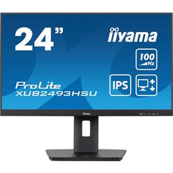 iiyama ProLite monitor XUB2493HSU-B6 24", IPS, 100hz, Height Adjustable, Black, Ultra Slim Bezel, HDMI, DisplayPort, Blue light reducer, Flicker free