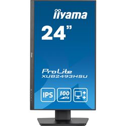 iiyama ProLite monitor XUB2493HSU-B6 24", IPS, 100hz, Height Adjustable, Black, Ultra Slim Bezel, HDMI, DisplayPort, Blue light reducer, Flicker free thumbnail 1