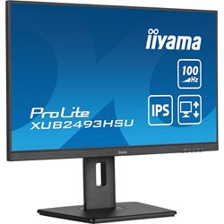 iiyama ProLite monitor XUB2493HSU-B6 24", IPS, 100hz, Height Adjustable, Black, Ultra Slim Bezel, HDMI, DisplayPort, Blue light reducer, Flicker free thumbnail 3