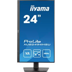 iiyama ProLite monitor XUB2494HSU-B6 24", VA panel, Height Adjustable, 100Hz refresh rate, 3-side borderless bezel, HDMI, Display Port, USB Hub thumbnail 1