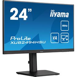 iiyama ProLite monitor XUB2494HSU-B6 24", VA panel, Height Adjustable, 100Hz refresh rate, 3-side borderless bezel, HDMI, Display Port, USB Hub thumbnail 2