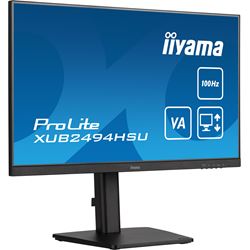 iiyama ProLite monitor XUB2494HSU-B6 24", VA panel, Height Adjustable, 100Hz refresh rate, 3-side borderless bezel, HDMI, Display Port, USB Hub thumbnail 3