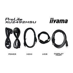 iiyama ProLite monitor XU2492HSU-B6 24" IPS, Full HD, Black, Ultra Slim Bezel, HDMI, Display Port, USB Hub with 100Hz refresh rate thumbnail 13