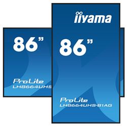 iiyama ProLite LH8664UHS-B1AG 86", 24/7, 4K, IPS, HDMI, landscape/portrait, Wifi, Android OS, signal FailOver, 500cd/m² high brightness, Anti-Glare thumbnail 3