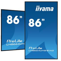 iiyama ProLite LH8664UHS-B1AG 86", 24/7, 4K, IPS, HDMI, landscape/portrait, Wifi, Android OS, signal FailOver, 500cd/m² high brightness, Anti-Glare thumbnail 4