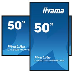 iiyama Prolite monitor LH5054UHS-B1AG 50" Digital Signage, VA panel, Slim Bezel, Anti-Glare, 4K UHD, 24/7, Landscape/Portrait, with Intel® SDM slot thumbnail 3