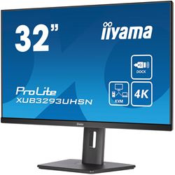 iiyama ProLite monitor XUB3293UHSN-B5 32" 3-side borderless design, IPS panel with KVM switch, USB-C dock, height adjustable thumbnail 3