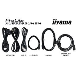 iiyama ProLite monitor XUB3293UHSN-B5 32" 3-side borderless design, IPS panel with KVM switch, USB-C dock, height adjustable thumbnail 7