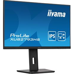 iiyama ProLite Monitor XUB2793HS-B6 27", Black, Height Adjustable, IPS Panel, 3-side borderless design thumbnail 3