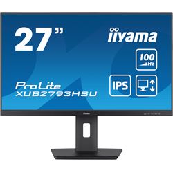 iiyama ProLite monitor XUB2793HSU-B6, 27" 3-side borderless design, IPS, 100hz, Height Adjustable and pivot function, HDMI, DisplayPort, FreeSync, Flicker free thumbnail 0