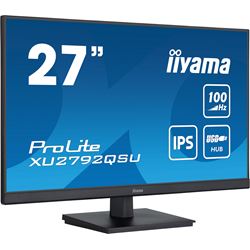 iiyama ProLite monitor XU2792QSU-B6 27" IPS, 2560x1440, 100hz, FreeSync, Ultra Slim Bezel, Black, HDMI, Display Port, USB Hub,  thumbnail 1