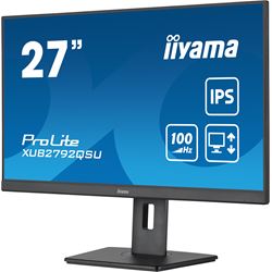 iiyama ProLite monitor XUB2792QSU-B6 27" IPS, 2560x1440, FreeSync, 100hz, 3-side borderless, Black, HDMI, Display Port, USB Hub, Height Adjustable thumbnail 2