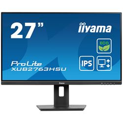 iiyama ProLite monitor ECO XUB2763HSU-B1 27" Height Adjustable, IPS, Full HD, Black, Ultra Slim Bezel, HDMI, Display Port, USB Hub with B energy class