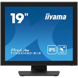 iiyama ProLite monitor T1932MSC-B1S 19", Projective Capacitive 10pt touch, IPS, Scratch resistant, Edge to edge glass, 5:4, HDMI, DisplayPort, Water and dust protection