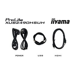 iiyama ProLite monitor XUB2490HSUH-B1 24" IPS, built-in Windows Hello camera and microphone, Height Adjustable, 3-side borderless design thumbnail 6