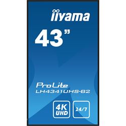 iiyama ProLite monitor LH4341UHS-B2 43", Digital Signage, IPS, HDMI, 4K, 24/7, Landscape/Portrait, Media Player, 500cd/m² brightness thumbnail 1