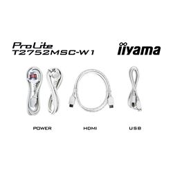 iiyama ProLite monitor T2752MSC-W1 27", White, Projective Capacitive 10pt touch, IPS, Scratch resistant, HDMI, DisplayPort, Edge to edge glass thumbnail 19