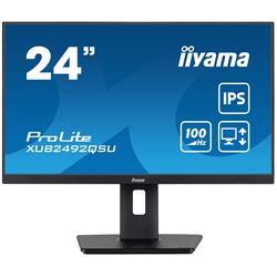 iiyama ProLite monitor XUB2492QSU-B1, 24", Ultra-wide res, 100hz, IPS, Height Adjustable and pivot function, HDMI, DisplayPort, Blue light reducer, Flicker free thumbnail 0