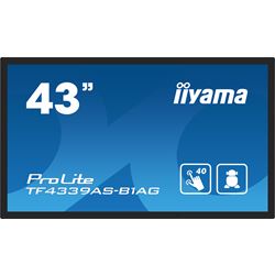 iiyama Prolite monitor TF4339AS-B1AG 43" Black, IPS, Anti Glare, Full HD, Bonded Projective Capacitive 40pt Touch, 24/7, Landscape/Portrait/Face-up, Android 11 OS, iiSignage²